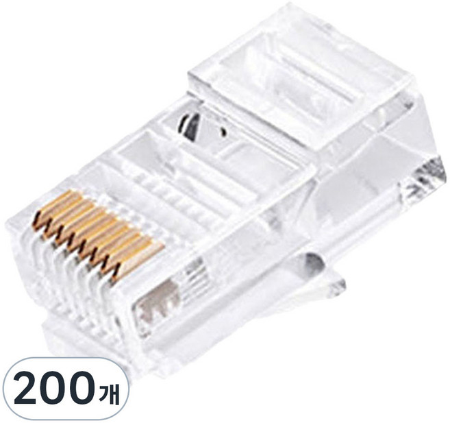랜스타 케이블 통과형 모듈러 콘넥터 8P8C RJ45 CAT.6 UTP, LSN-6PASS-UTP, 200개
