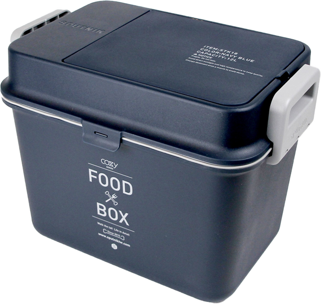 SPUTNIK 斯普尼克 COZYFOODBOX 機能飼料箱, 藏青色, 1個, 12L