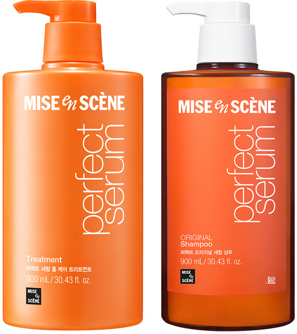 미쟝센 퍼펙트 오리지널 세럼 샴푸 900ml + 홈케어 트리트먼트 900ml, 1개
