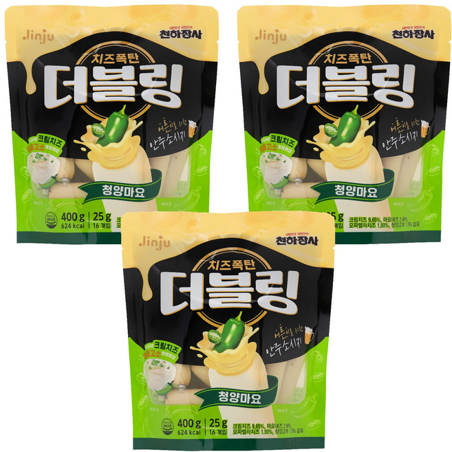 더블링 청양마요 간식 소시지, 400g, 3개