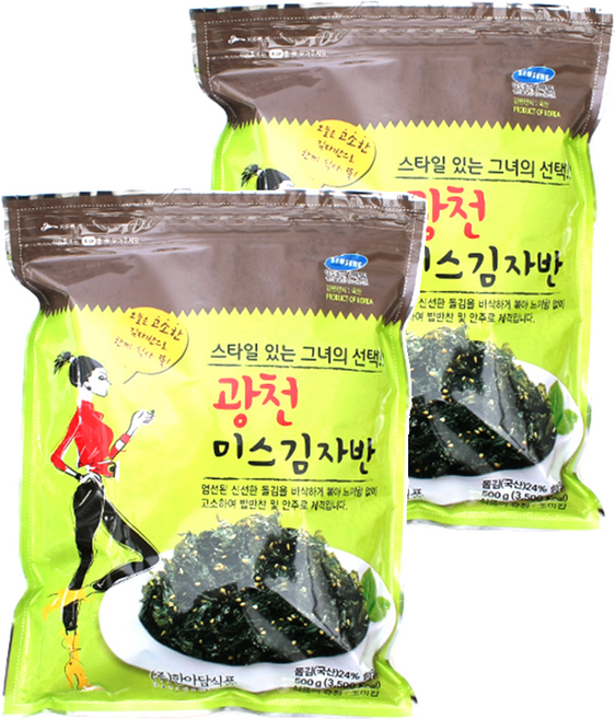 한아담식품 광천 미스 김자반, 500g, 2개