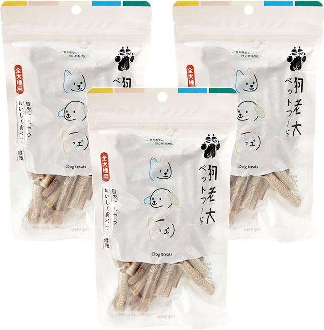 狗老大 成犬用寵物零食, 3個, 香脆鴨氣管, 60g