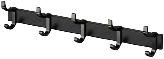 HOUDER 太空鋁活動排鉤 5勾, 黑色, 1個