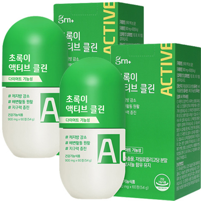 GRN 초록이 액티브 클린 다이어트식품, 60정, 2개
