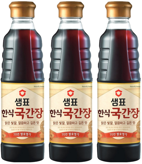 샘표 한식국간장, 500ml, 3개
