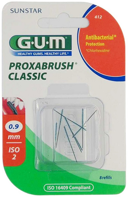 SUNSTAR 三詩達 G.U.M 牙間刷補充組 橘色, 0.9mm, 8支, 1盒