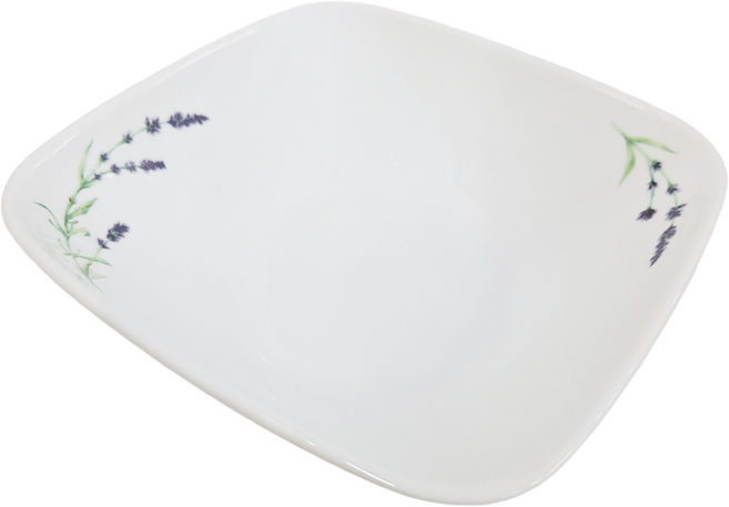 Corelle Brands 康寧餐具 方形湯碗 1.4L, 薰衣草園 白色, 1個