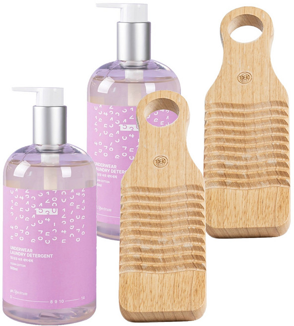 일오삼공 여성속옷 세탁세제 + 우드 미니 빨래판 세트, 2세트, 500ml
