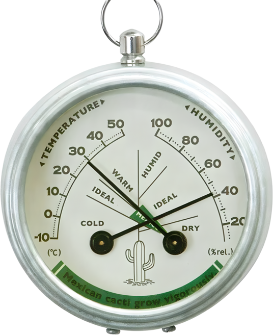 DULTON 溫度計 溼度計 圓形標準, 白色, 1個