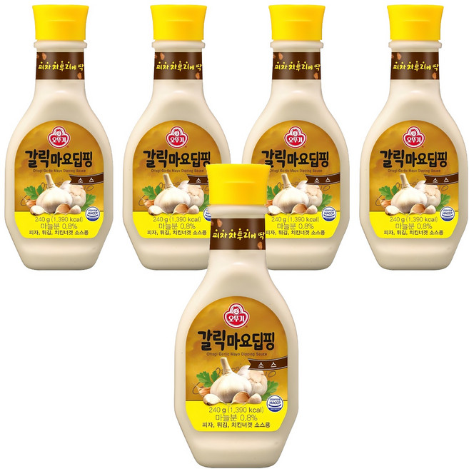 오뚜기 갈릭마요 딥핑소스, 240g, 5개