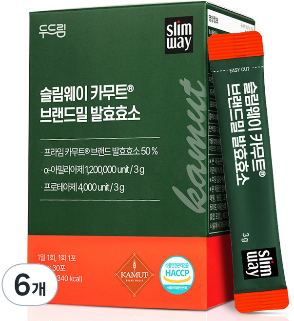슬림웨이 두드림 카무트 브랜드밀 발효효소, 6개, 30회분