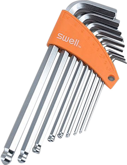 swell 球型平面六角扳手 077-04ML 1.5~10mm 1組, 9支