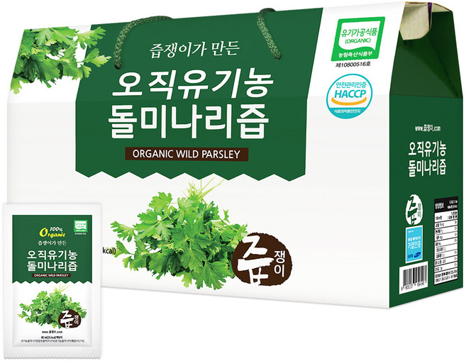 즙쟁이 오직 유기농 돌미나리즙, 30개, 80ml