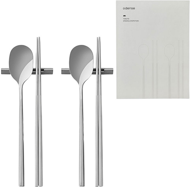 오덴세 테누토 커트러리 한식기 2인조 세트, 미러, 숟가락 2p + 젓가락 2p + 받침대 2p, 1세트