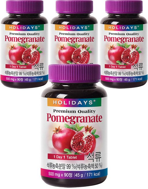 홀리데이즈 프리미엄 석류 타블렛 90정, 45g, 4개