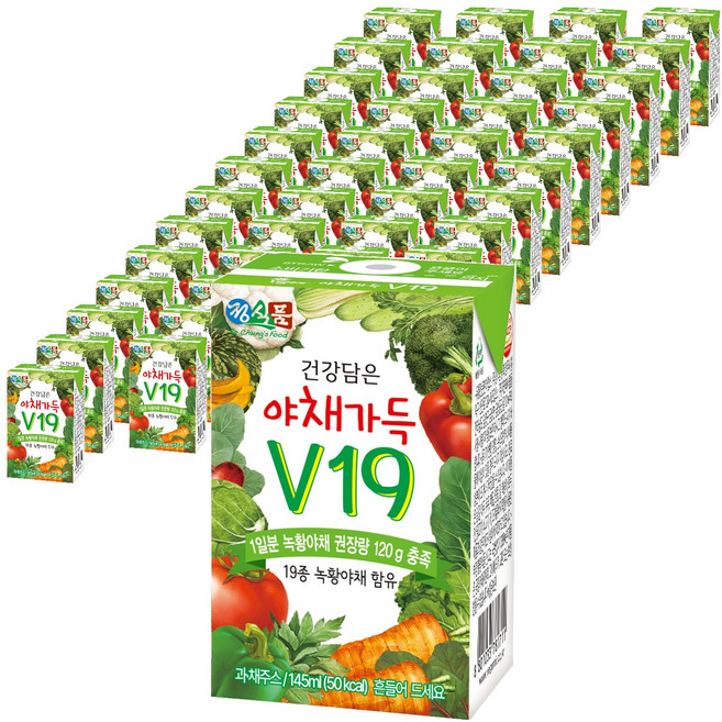 정식품 건강담은 야채가득 V19, 145ml, 72개