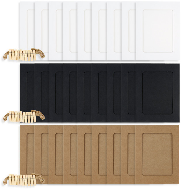 슈퍼쌤 종이 액자 4 x 6 3종 세트, 화이트 + 크라프트 + 블랙, 1개