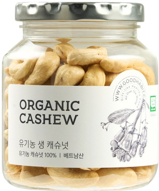 착한습관 유기농 생 캐슈넛, 180g, 1개
