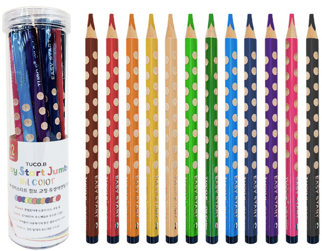 투코비 이지스타트 점보교정 유성 색연필, 1개, 12색