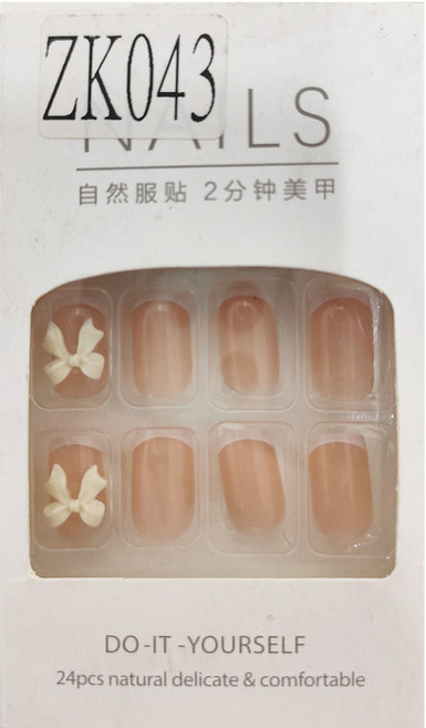 穿戴甲 立體彩繪款美甲貼片 24片, ZK043, 1盒