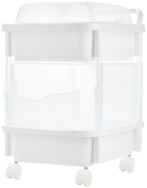 리빙스마일 포켓형 직사각 기저귀 정리함 일반형 2단, 화이트, 1개