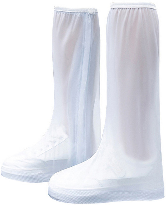 利雨 高筒防雨鞋套 PVC材質 白色 防水防滑耐磨, 1雙