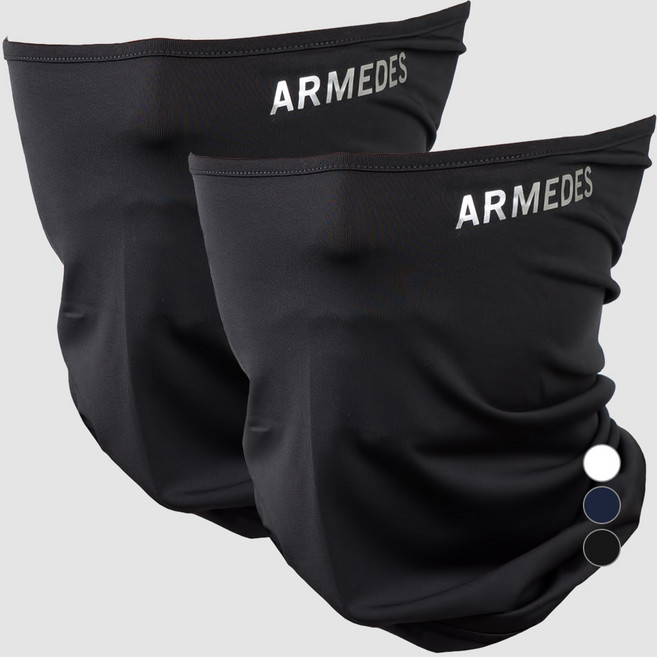 아르메데스 사계절 스포츠 마스크 2매 SET, 블랙, 1세트