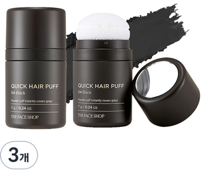 더페이스샵 퀵 헤어 퍼프 7g, 04블랙, 3개