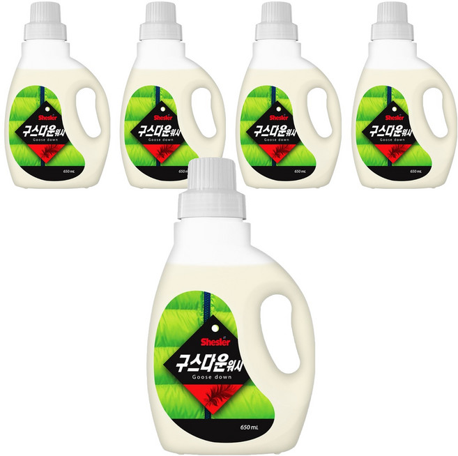 쉬슬러 구스다운워시 전용 액상세제 본품, 650ml, 5개