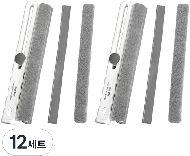 모나코올리브 이지 수납 스퀴지 + 리필 세트, 화이트, 12세트