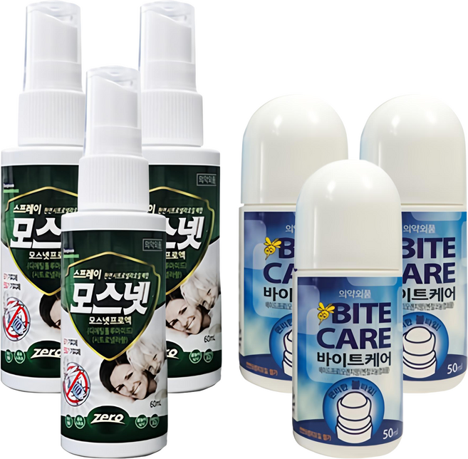 동국제약 바이트케어 50ml + 모스넷 60ml 세트, 3세트
