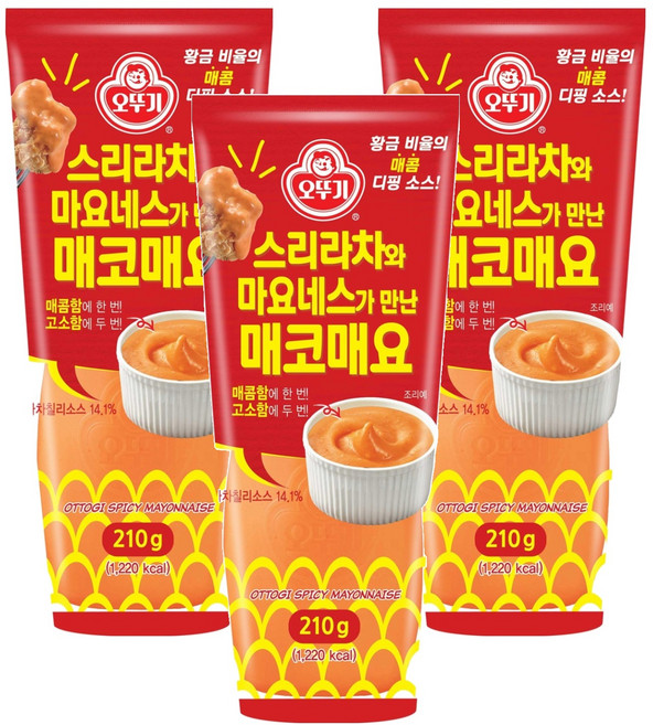오뚜기 스리라차와 마요네스가 만난 매코매요, 210g, 3개