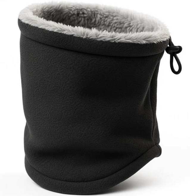 몰킨 두꺼운 방한 기모 2중 넥워머, 블랙