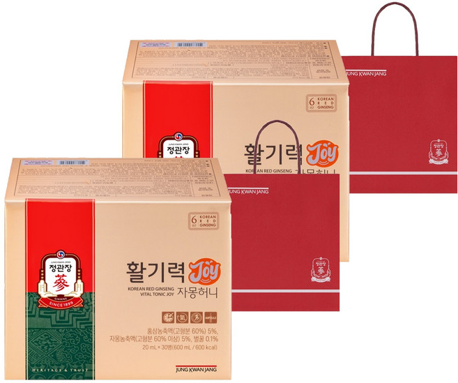 정관장 정품 활기력 JOY + 쇼핑백, 20ml, 60개