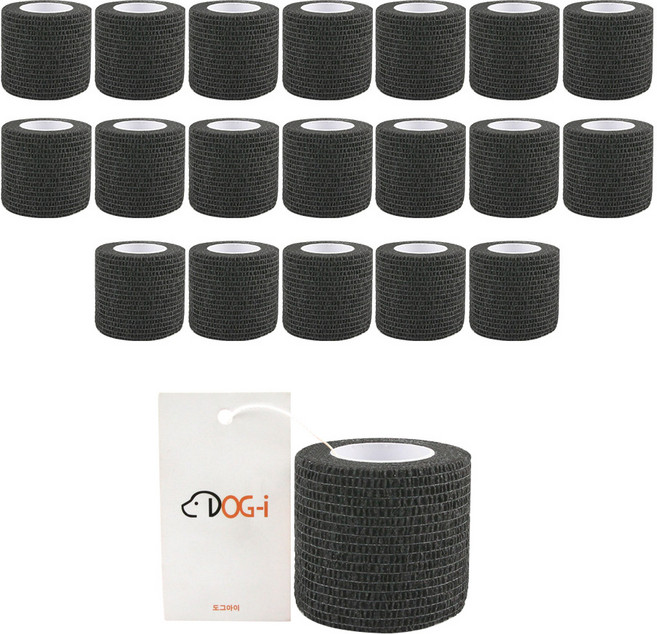 도그아이 반려동물 무지 붕대 신발 20p, 블랙