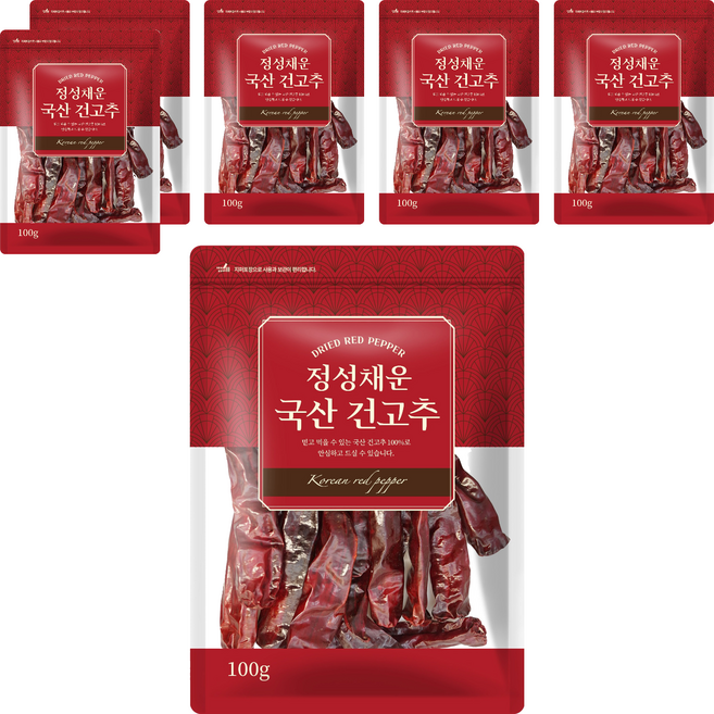 채운 정성채운 국산 건고추, 6개, 100g