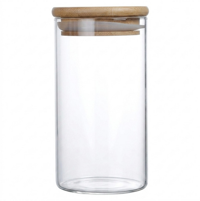 JAR嚴選 竹木蓋高硼矽玻璃密封儲物保鮮罐, 300ml, 1個