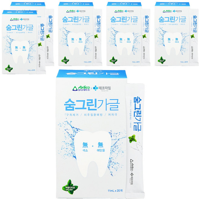 테코자임 숨그린가글 구강세정제 20p, 220ml, 6개