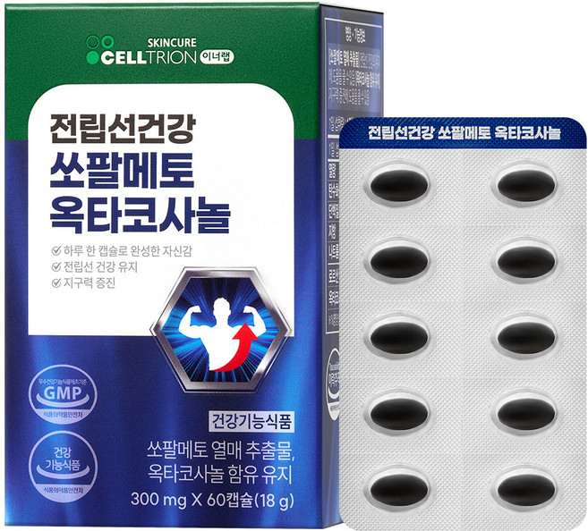 셀트리온 이너랩 전립선건강 쏘팔메토 옥타코사놀 18g, 1개, 60정