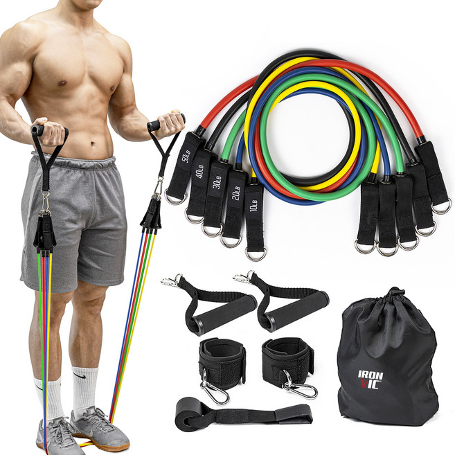아이언빅 라텍스 튜빙밴드 5종 세트 150LBS, 혼합색상, 1세트