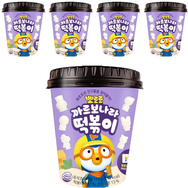 뽀로로 까르보나라 떡볶이, 115g, 5개