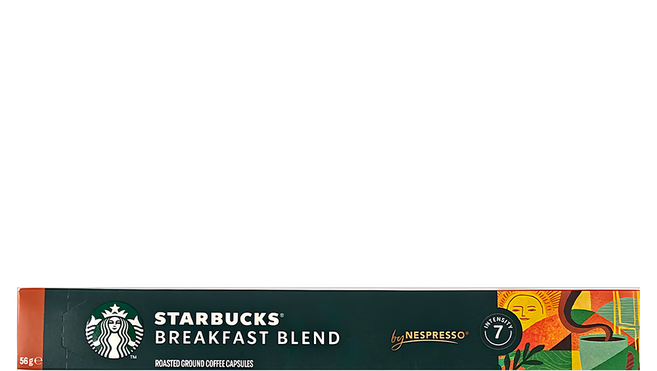 STARBUCKS 星巴克 早餐綜合咖啡膠囊 Nespresso 咖啡機專用, 5.6g, 10顆, 1盒