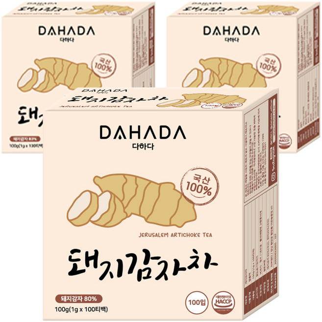 다하다 티백 돼지감자차, 1g, 100개입, 3개