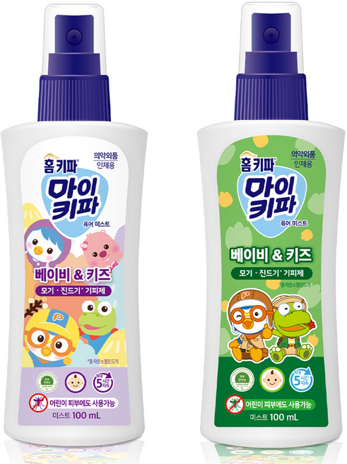 홈키파 마이키파 베이비 앤 키즈 퓨어미스트 해충기피스프레이, 100ml, 2개
