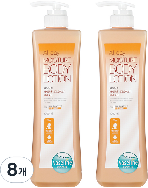 과일나라 바세린 대용량 바디로션 올데이, 1L, 8개