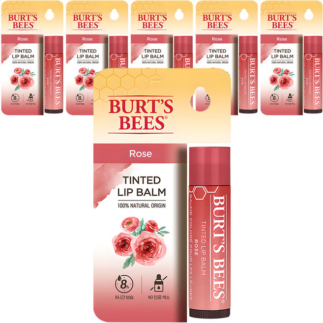 버츠비 틴티드 립밤, 로즈, 4.25g, 6개