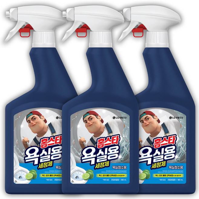 엘지 홈스타 욕실용 세정제 라임바질향, 3개, 900ml