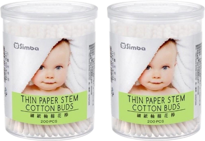 Simba 小獅王辛巴 細紙軸棉花棒, 200支, 2罐
