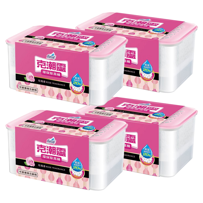 farcent 花仙子 克潮靈 環保除濕桶 玫瑰香, 350g, 4個