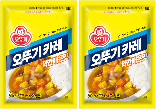 오뚜기 카레 과립형 약간매운맛, 500g, 2개